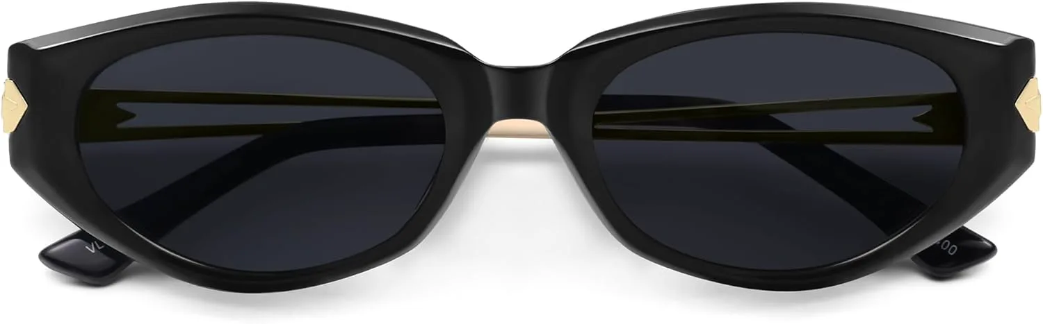 

Поляризованные модные солнцезащитные очки VANLINKER в стиле «кошачий глаз» с маленькой овальной оправой для женщин, ретро-винтаж, модель VL9863, All Black