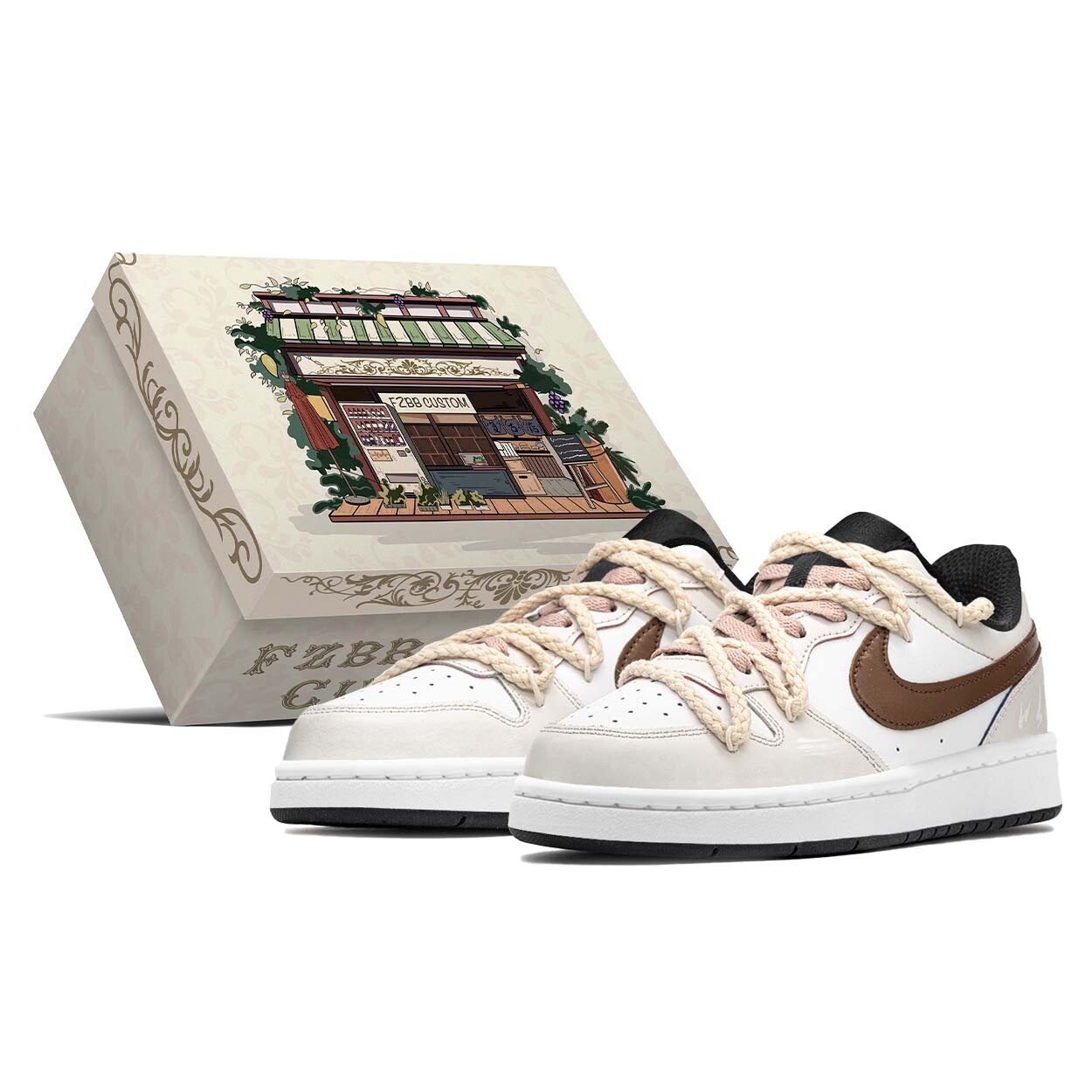 

Кроссовки Nike Court Borough Skateboarding Shoes Women's Low-top Brown/beige, цвет Kammy