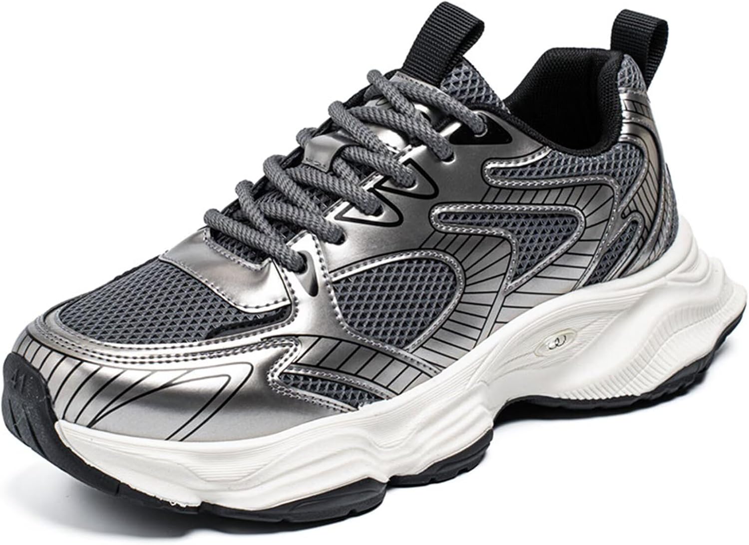 

Мужские кроссовки для бега и ходьбы, спортивные с сеткой, платформа, модные сникерсы Generic, серебро