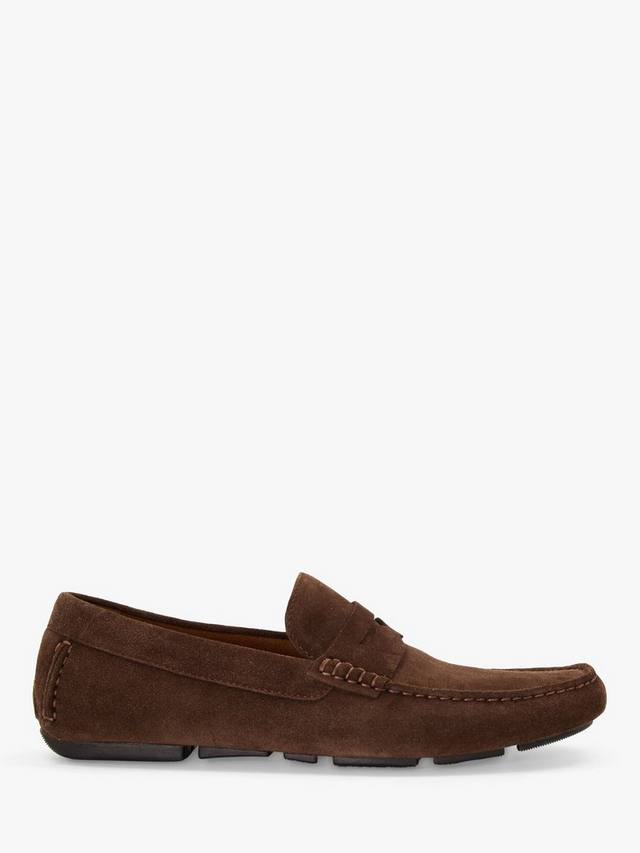 

Лоферы-мокасины из замши bradlay с квадратным носком Dune, цвет Brown-suede