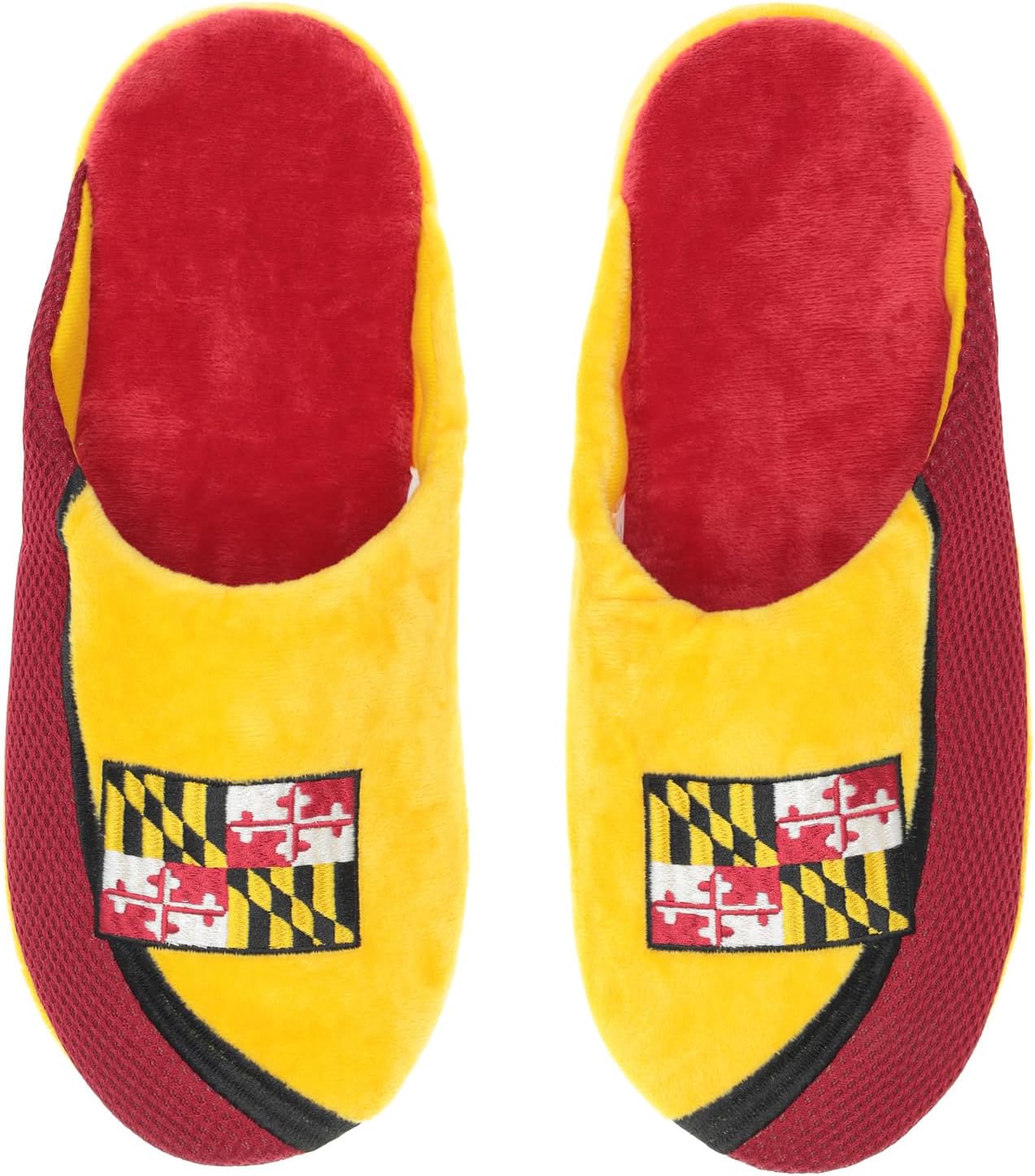 

Мужские тапочки FOCO NCAA 2022 с большим логотипом и цветной окантовкой, Maryland Terrapins