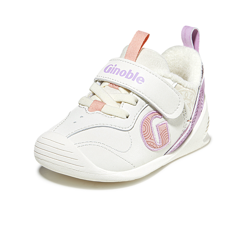 

Кроссовки Thermal Support Pre Walking Shoes & Sock Shoes Infant And Toddler GINOBLE, белый/фиолетовый