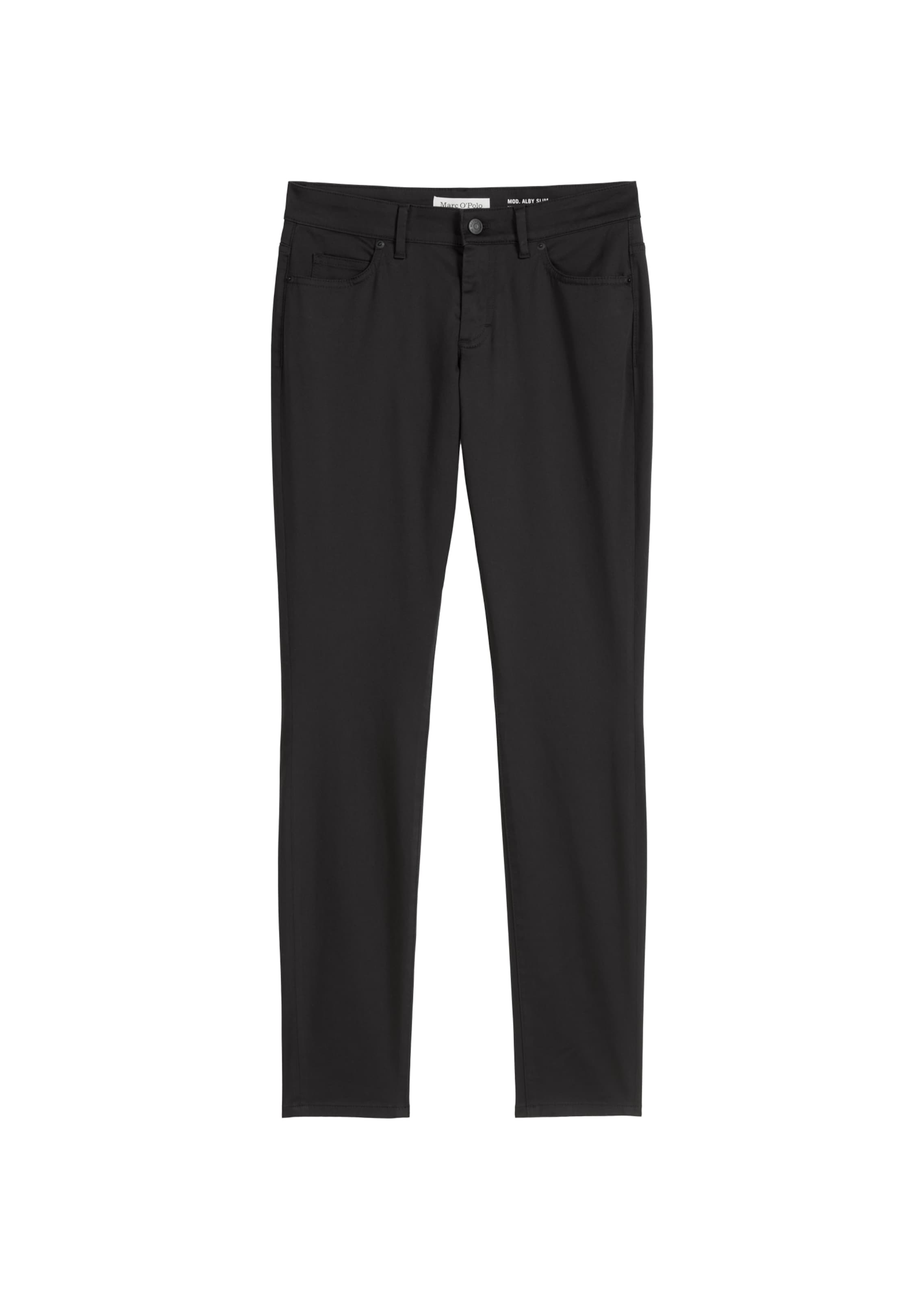 

Marc O'Polo Брюки 'Alby' Slim fit с защипами спереди, черные