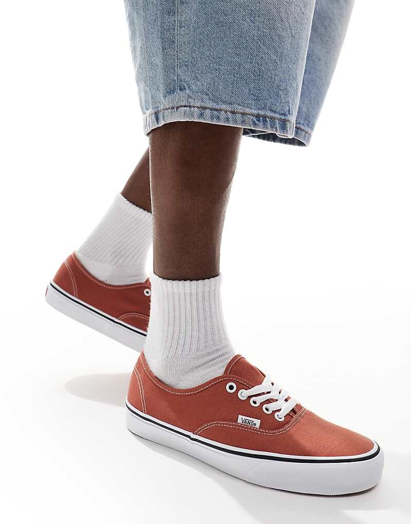 

Темно-оранжевые и белые кроссовки Vans Authentic, Оранжевый, Темно-оранжевые и белые кроссовки Vans Authentic