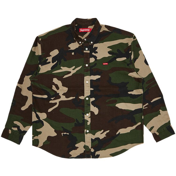 

Рубашка Supreme Small Box Denim Shirt, Woodland Camo