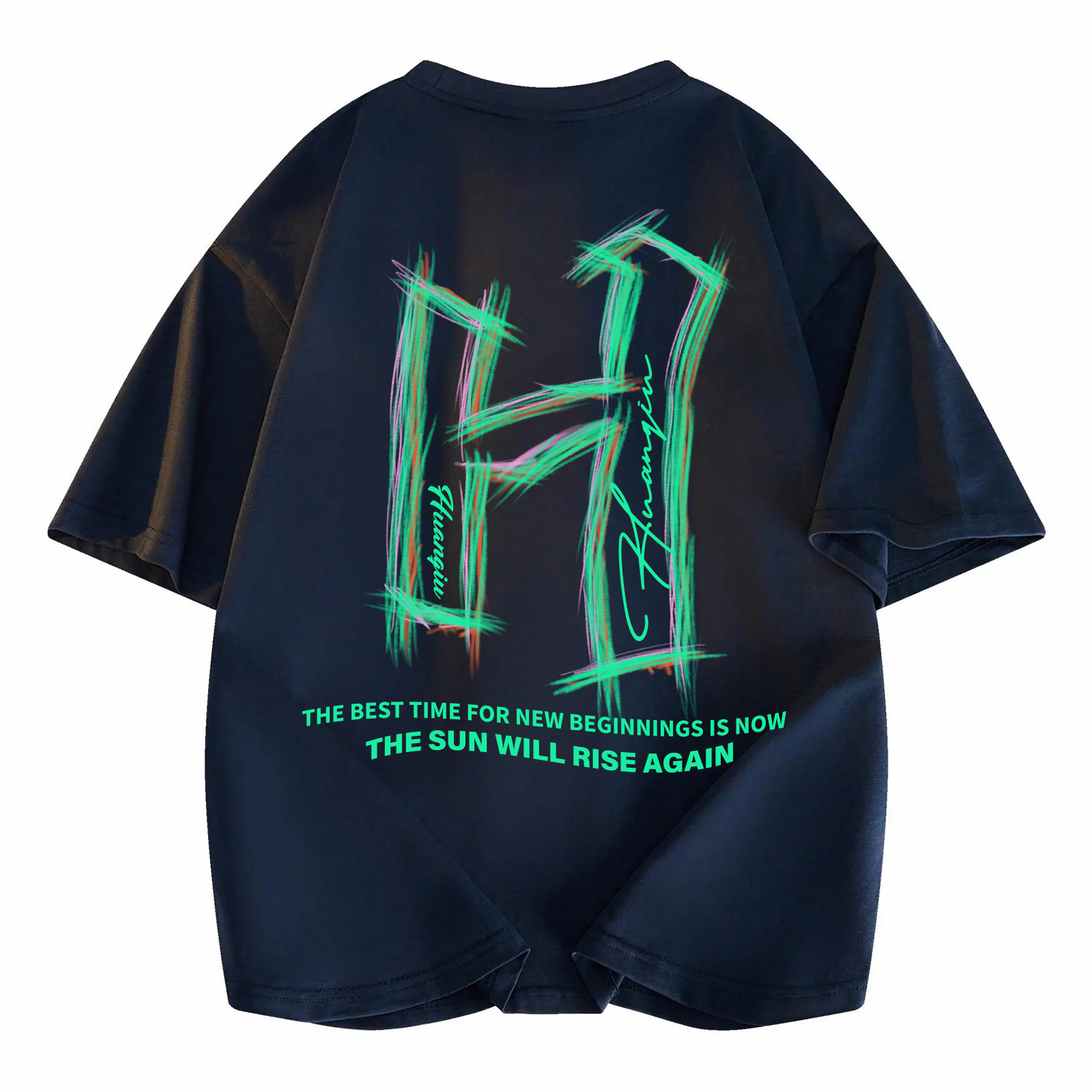 

Футболка Unisex Crew Neck Moderate Heavyweight HUANQIU, темно-синий