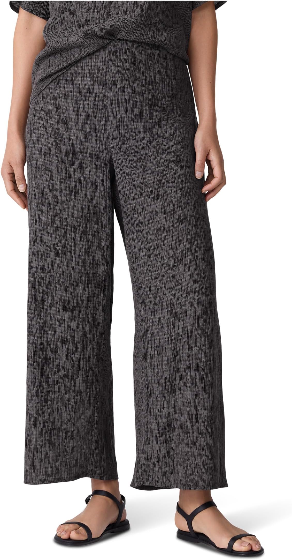 

Брюки Eileen Fisher Woven Plisse Ankle Wide Pant, цвет Rye