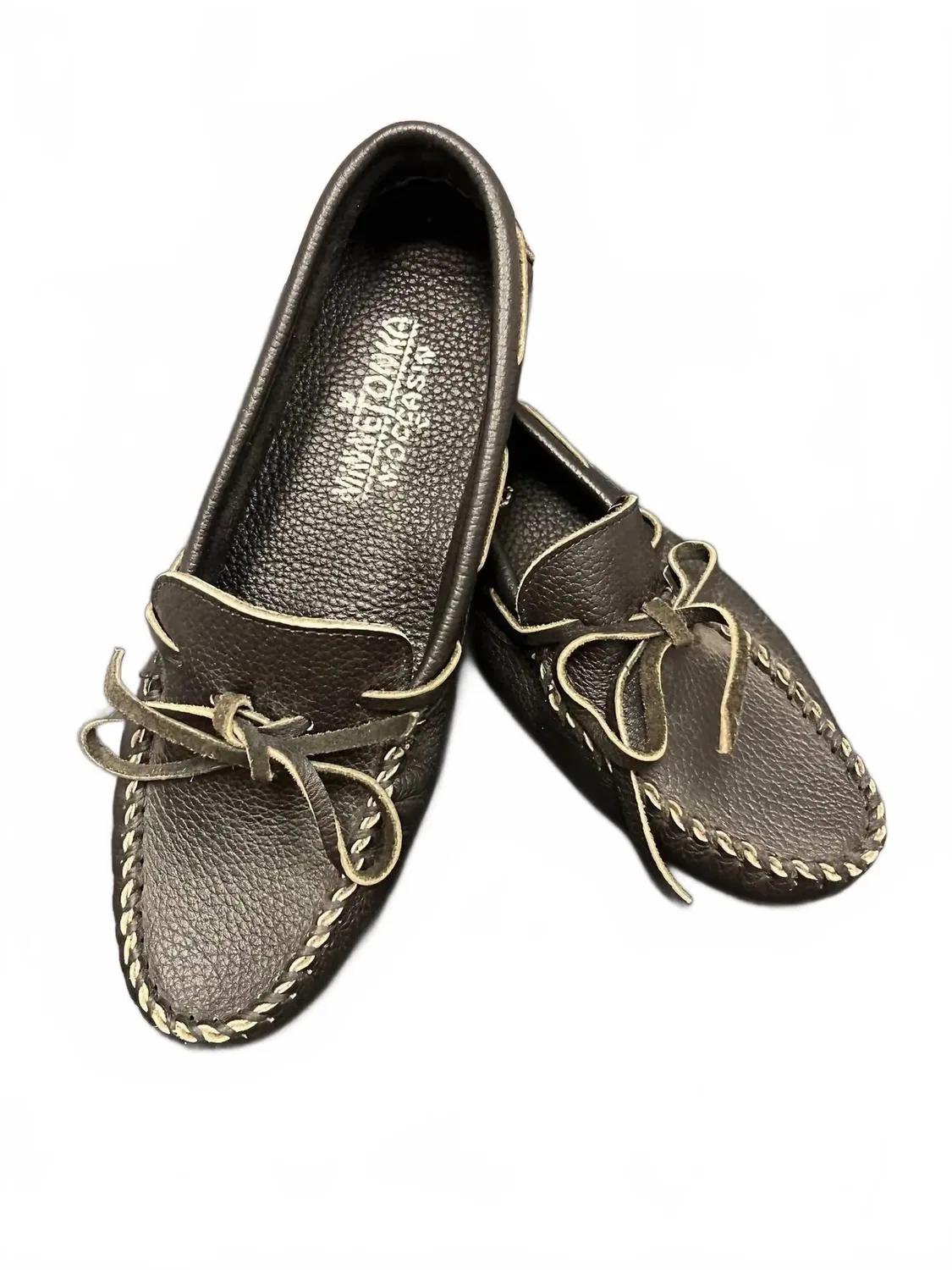 Minnetonka Мужские мокасины-лоферы с закругленным носком, черные