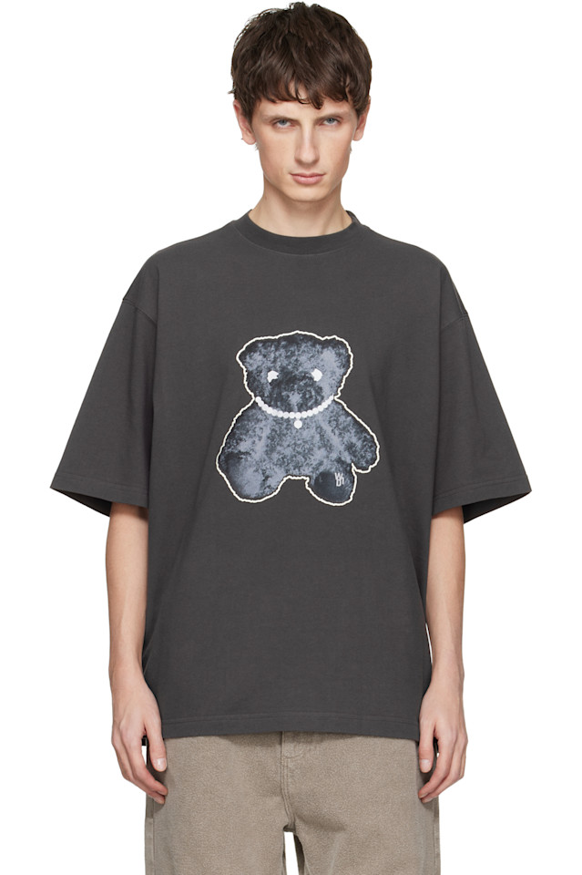 

Серое жемчужное ожерелье, футболка-комбинезон We11Done, Charcoal