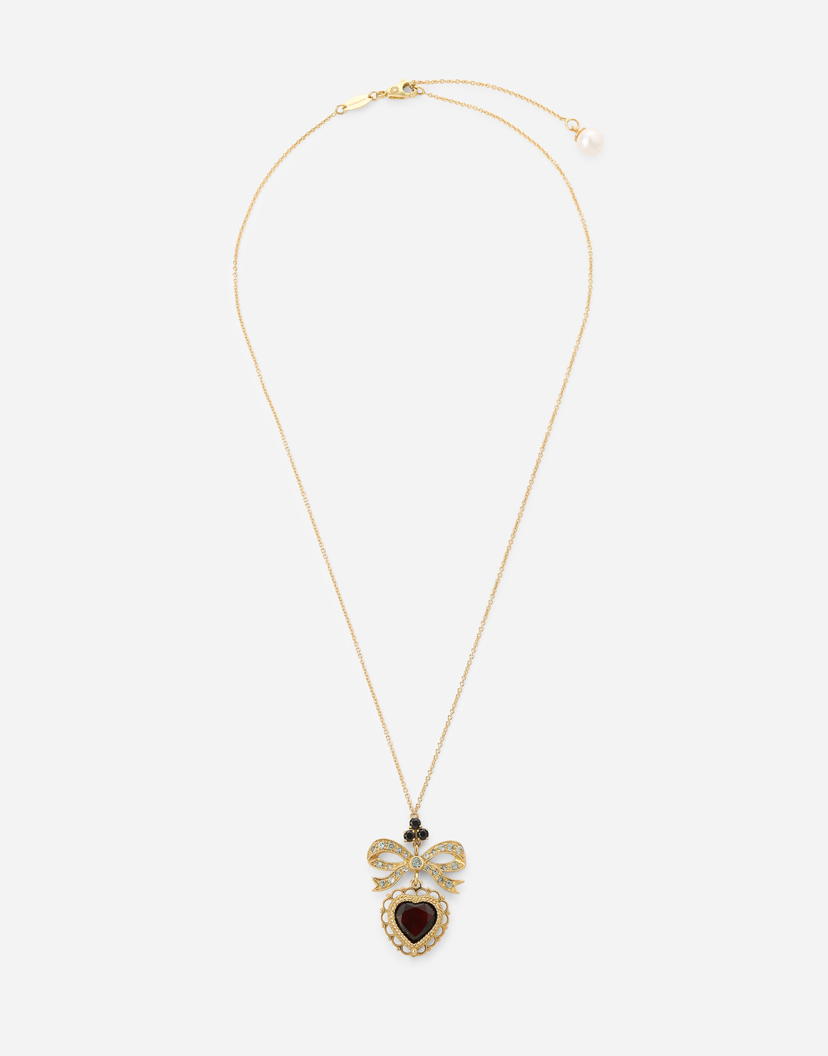 

Кулон devotion18-каратное желтое золото, красный гранат и серые сапфиры Dolce & Gabbana, золото