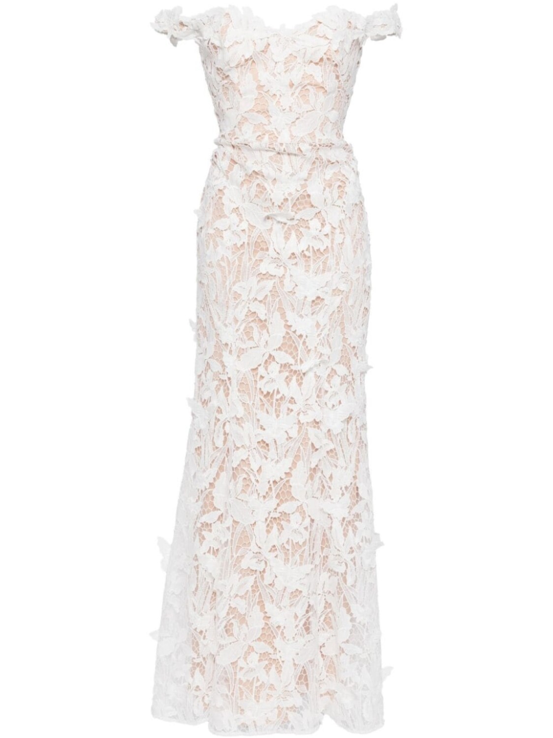 

Marchesa Notte платье с кружевными деталями, белый