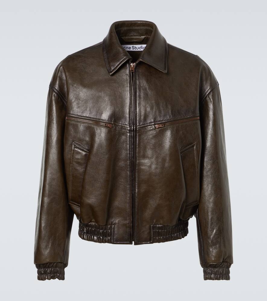 

Кожаная куртка-блузон Acne Studios, Vintage Green