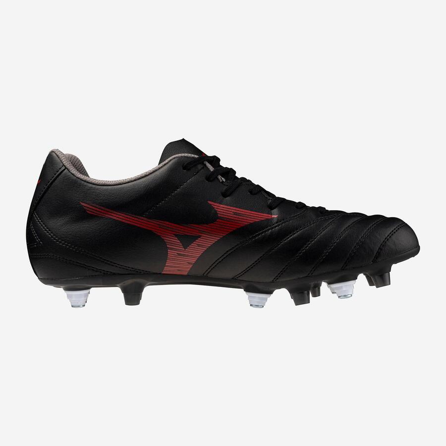 Бутсы для регби женские/мужские - Mizuno Monarcida Neo III Hybrid чёрно-красные — фото 2