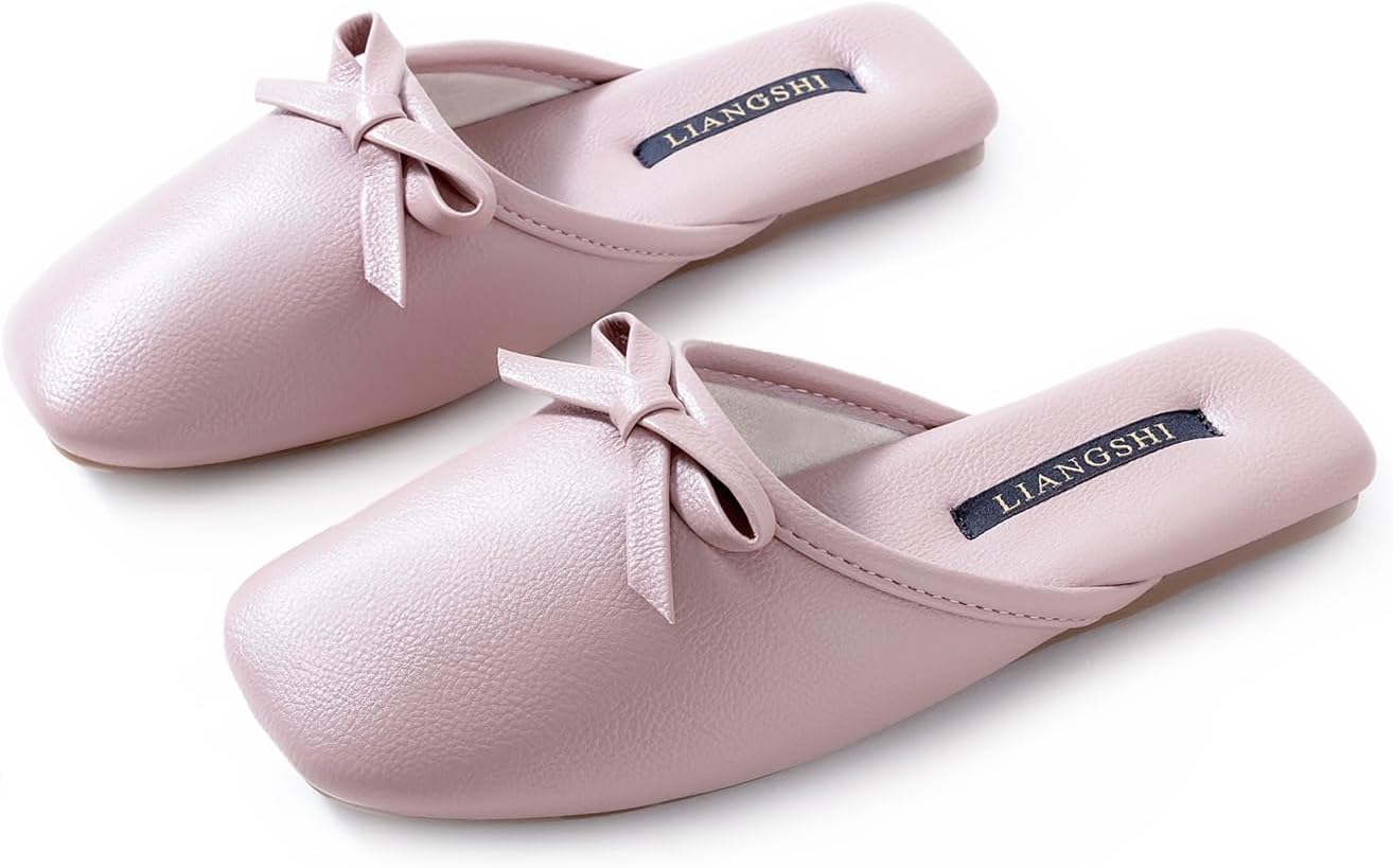 

Мюли с бантом для женщин и мужчин, роскошные тапочки, элегантная домашняя обувь, сандалии для дома и улицы Yafirgeer, розовый