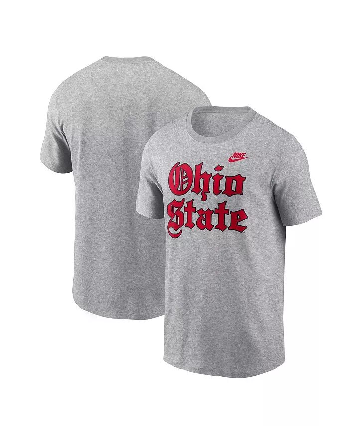 

Мужская серая футболка Ohio State Buckeyes Old English Nike