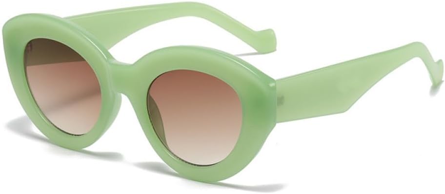 

16 цветов Ins Популярные модные солнцезащитные очки большого размера для женщин, ретро-очки, защита от УФ-излучения UV400, модные овальные солнцезащитные очки для мужчин UOVSAW, C15 Jelly Green Tea