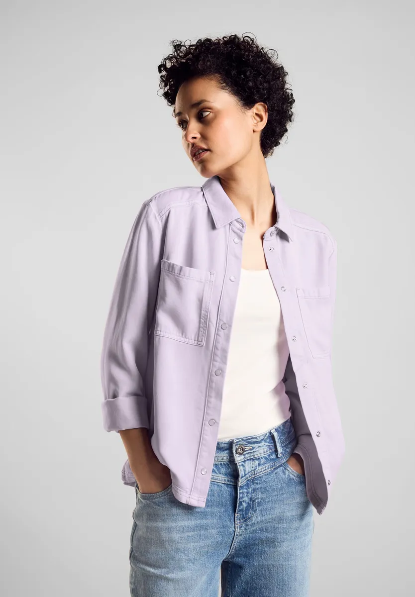 

Джинсовая куртка STREET ONE, без капюшона, с планкой на пуговицах, цвет Bright Lilac Wash
