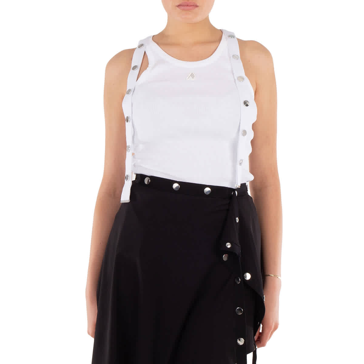 

Топ The Attico White Ribbed Jersey