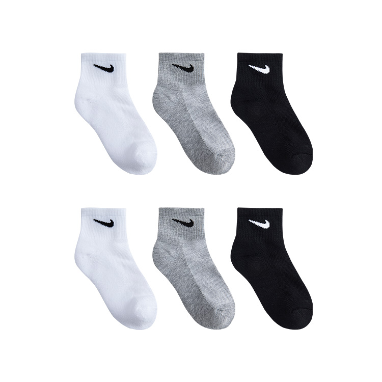 

Nike Носки до щиколотки, 6 пар, белые/серые, для детей от 3 до 7 лет