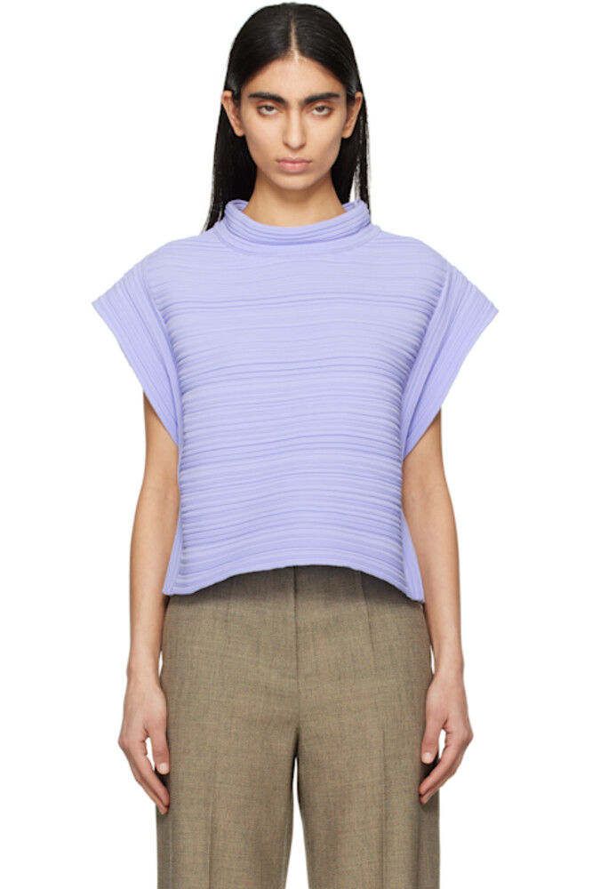 

Фиолетовый февральский креповый трикотажный топ PLEATS PLEASE ISSEY MIYAKE