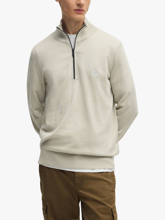 

Джемпер BOSS из смеси хлопка и кашемира HUGO BOSS, Light Beige