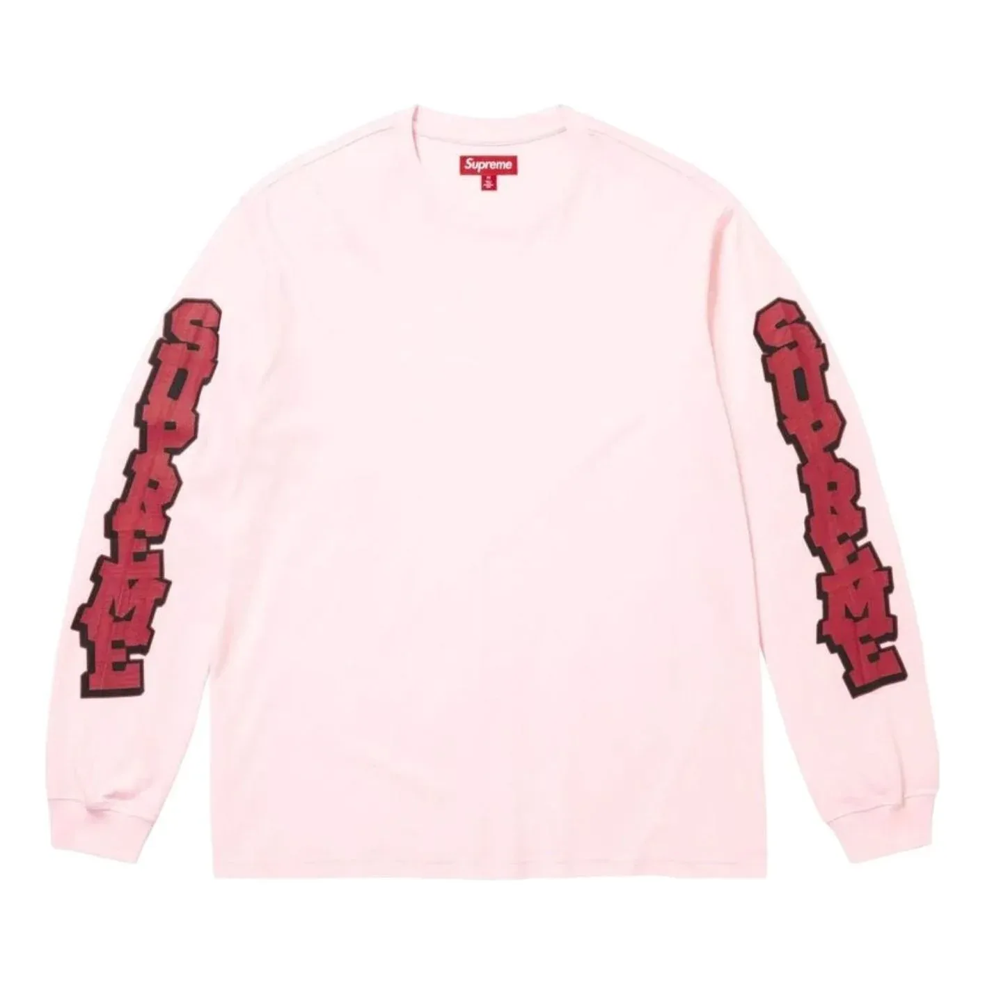 Футболка Supreme SS26 Cracked Sleeve L/S T-Shirt 'Washed Pink'