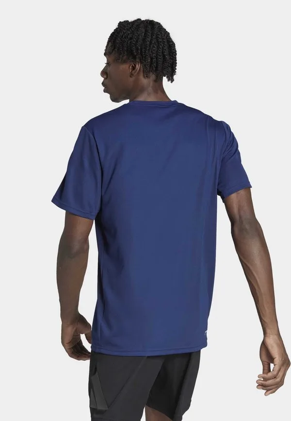 Базовая спортивная футболка train essentials с 3 полосками Adidas Performance, Dark Blue White — фото 2
