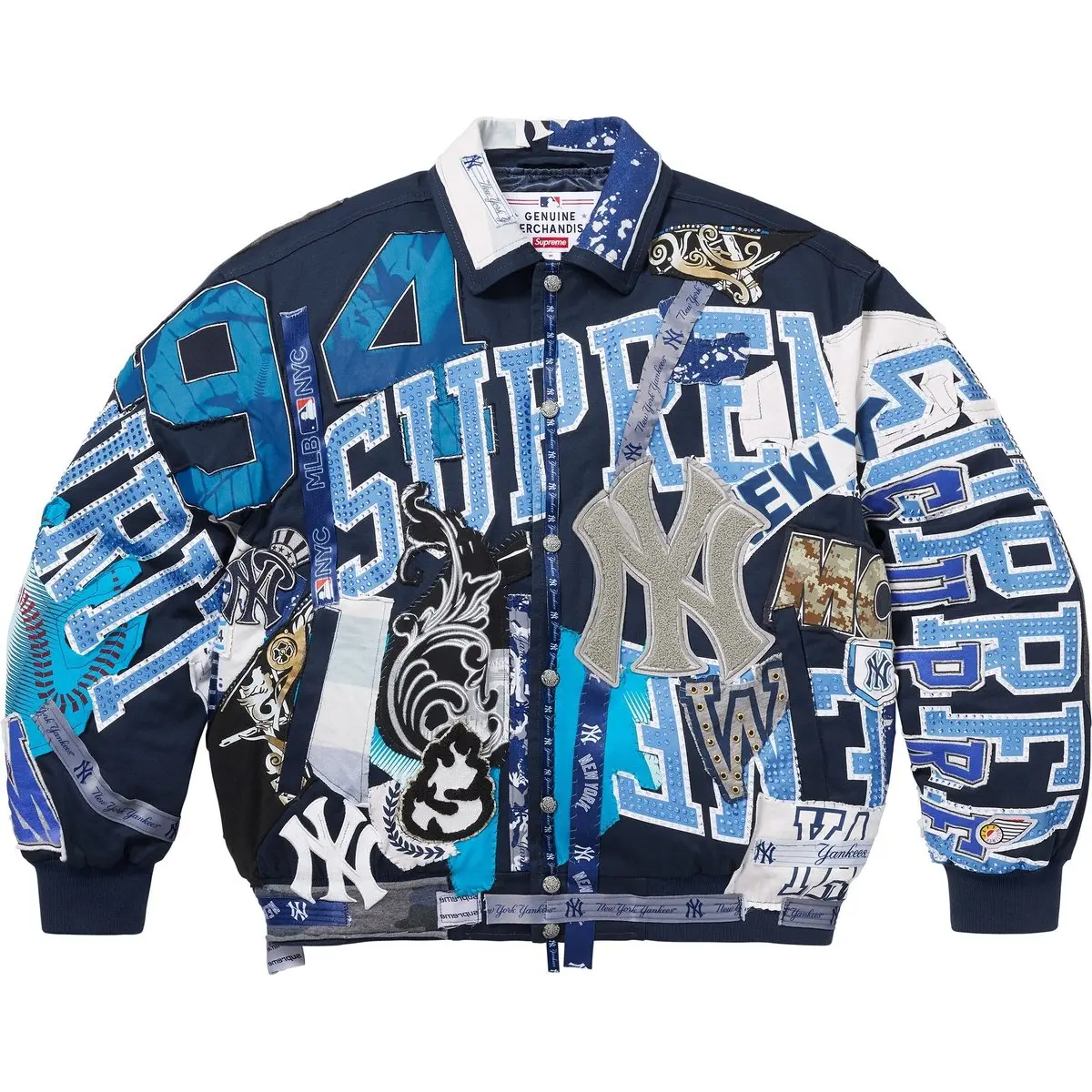 

Jeff Hamilton New York Yankees FW25 WEEK17 Варсити куртка Supreme, multicolor/multicolor