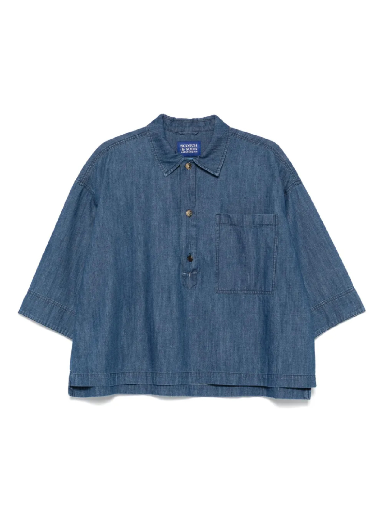 

Scotch & Soda джинсовая рубашка поло, синий