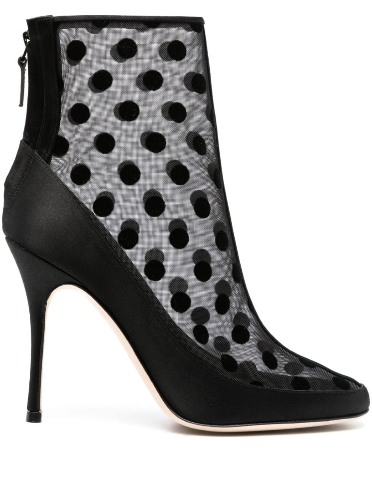 

Manolo Blahnik Mukinka mesh polka-dot ankle boots, черный