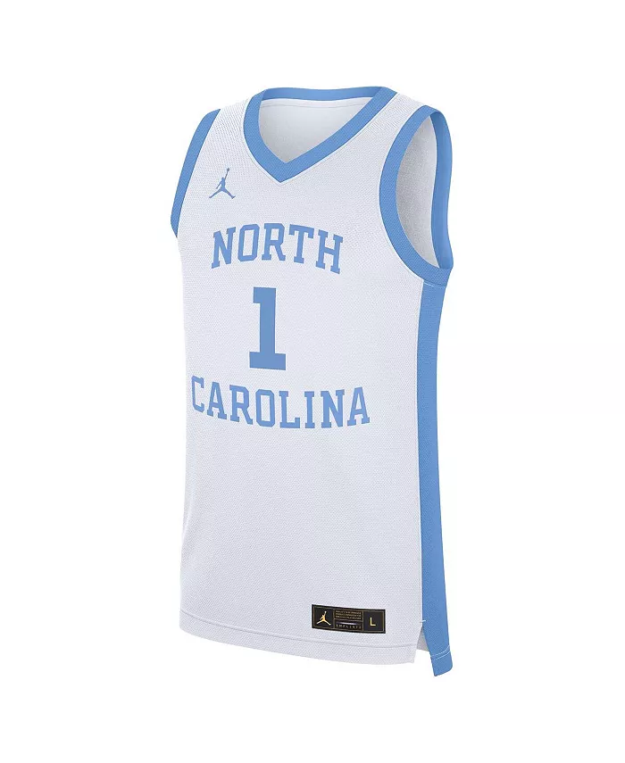 Мужская реплика альтернативной футболки North Carolina Tar Heels, белая, модель 1 Jordan — фото 2