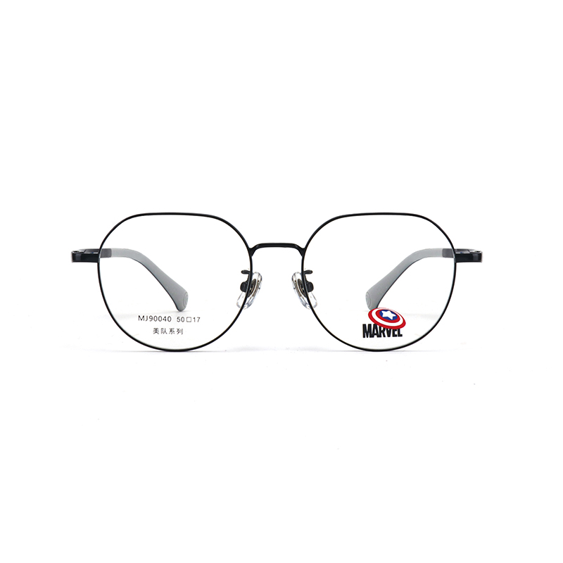 

MARVEL Титановые круглые очки для детей, Versatile Black C011