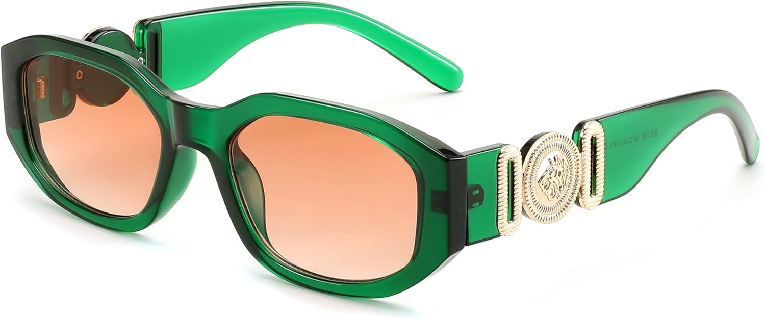 

Солнцезащитные очки FEISEDY в стиле ретро, ​​прямоугольные, для женщин и мужчин, винтажные, 90-е, маленькие, узкие, квадратные, модель B2322, 011green Frame/Reddish Brown Gradient Lens