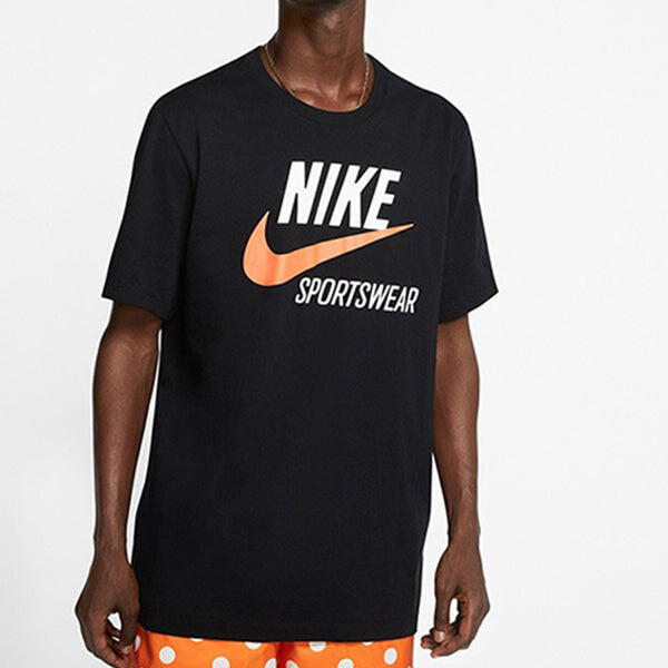 Футболка sportswear futura alphabet logo printing short sleeve black Nike, черный — фото 4