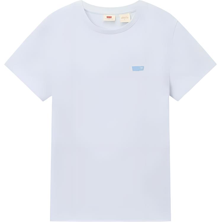 

Levi's Classic Logo Casual Minimalist Style Knitted Fabric Crew Neck Business Casual Short Sleeved Women's Levis, синий