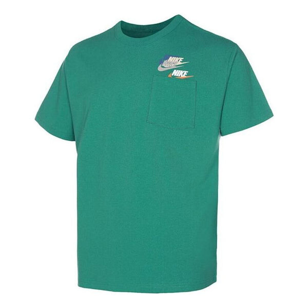 

Футболка Men's Nike Logo Pattern Round Neck Short Sleeve Green T-Shirt, мультиколор