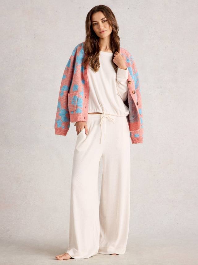 

Уютные ребристые пижамные брюки White Stuff, Pale Ivory