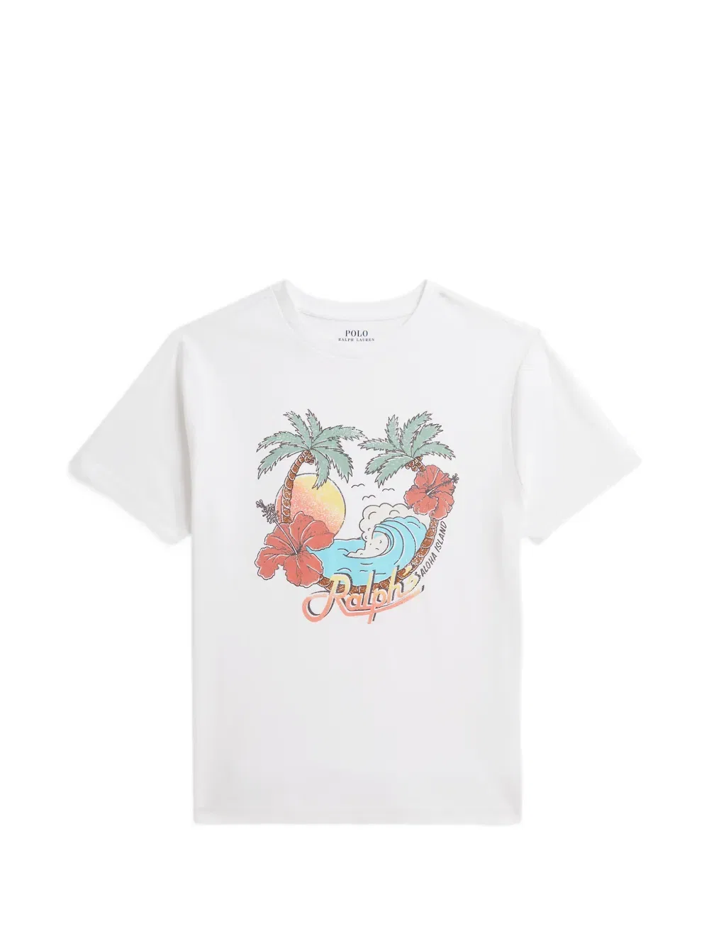 Футболка с круглым вырезом и графическим принтом Polo Ralph Lauren Kids, белый