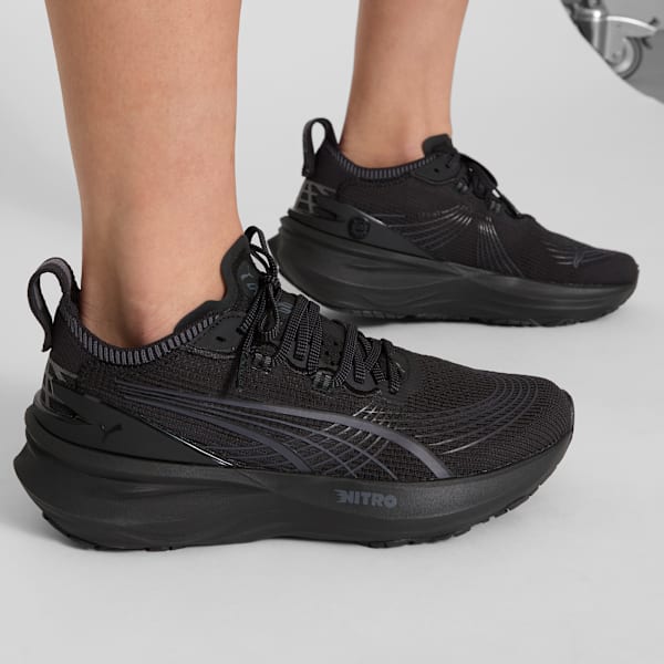 Женские кроссовки для бега по шоссе с широкими ступнями Foreverrun Nitro 2 Puma, черный — фото 2
