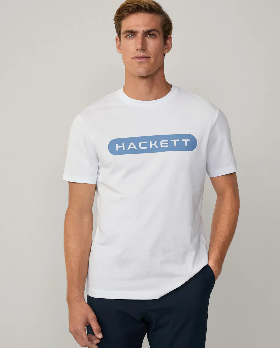 

Мужская футболка с коротким рукавом и логотипом Hackett Sport, белый