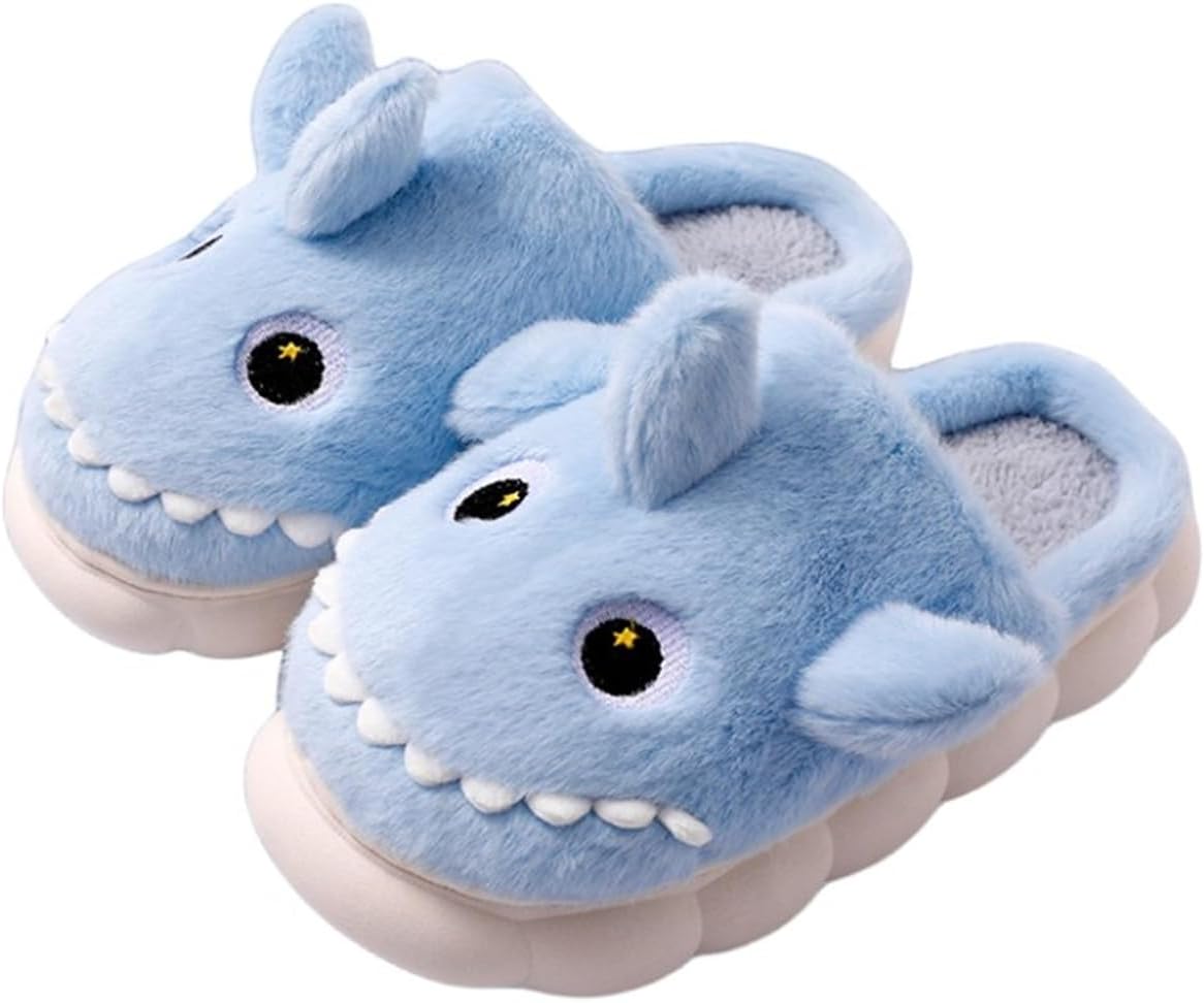 

Тапочки YUDISHOES для женщин и мужчин, тапочки с животными, милые тапочки-акулы, уютные теплые зимние хлопковые тапочки, синий