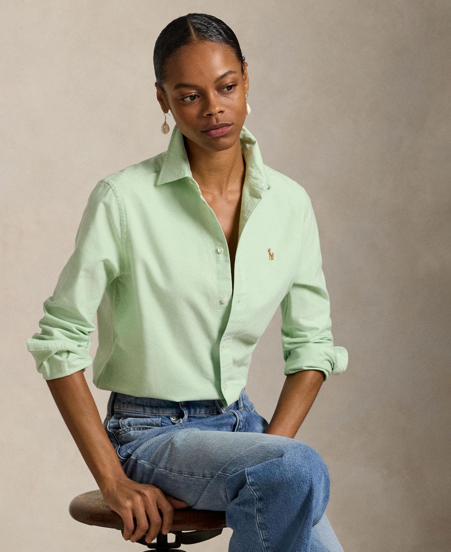 

Женская классическая рубашка оксфордского кроя Polo Ralph Lauren, Lime Drop