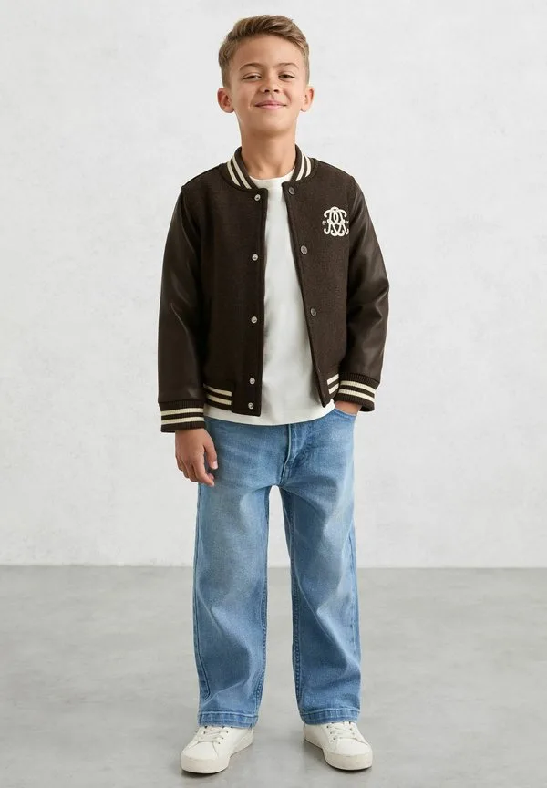 Бомбер miller с монограммой, -крой Reiss, Brown/Off White