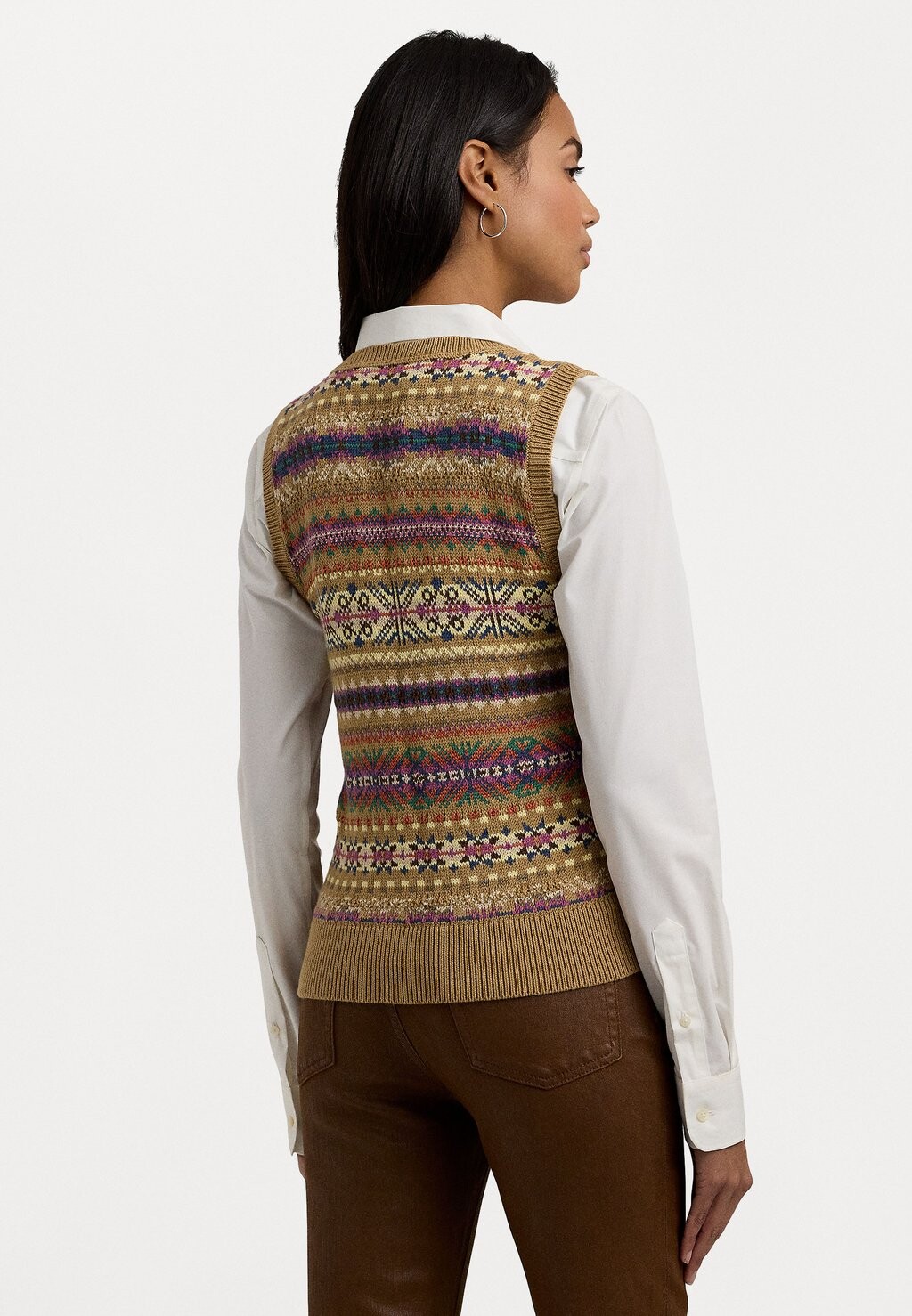 

Джемпер FAIR ISLE COTTON LINEN JUMPER WAISTCOAT Lauren Ralph Lauren, мультиколор