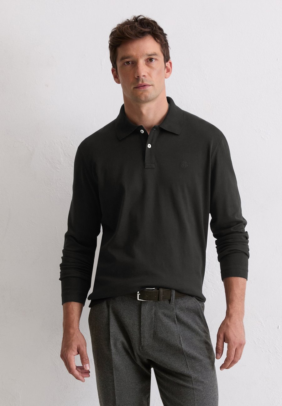 

Поло Marc O'Polo LONG SLEEVE SET IN SLEEVE, Polo Long Sleeve Set In Sleeve Ribbed Polo Collar/Black
