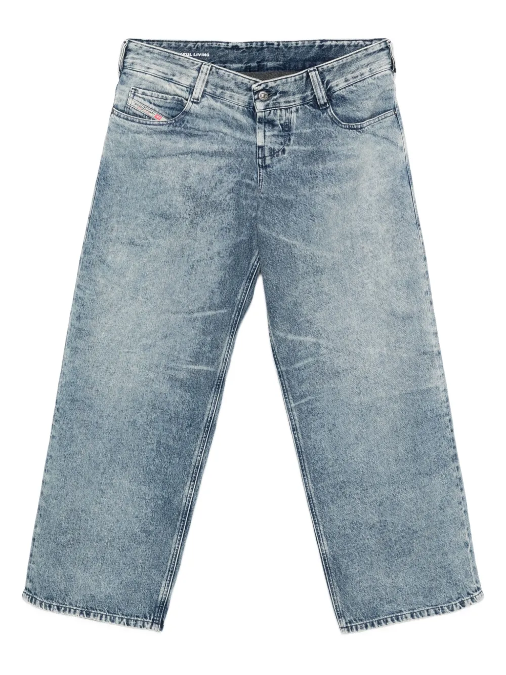 Джинсы с кислотной стиркой DIESEL, синий