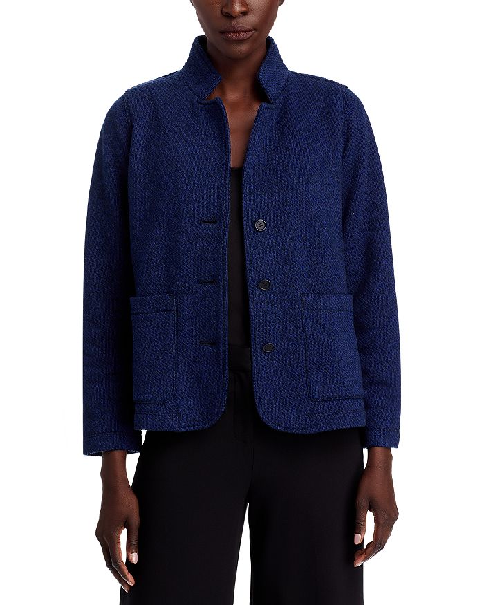 

Двухцветная махровая куртка Eileen Fisher, синий