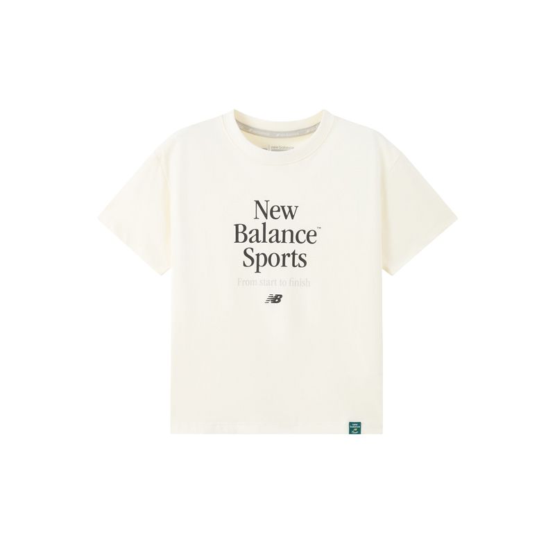

New Balance Футболка цвета слоновой кости для детей от 3 до 7 лет, Бежевый, New Balance Футболка цвета слоновой кости для детей от 3 до 7 лет
