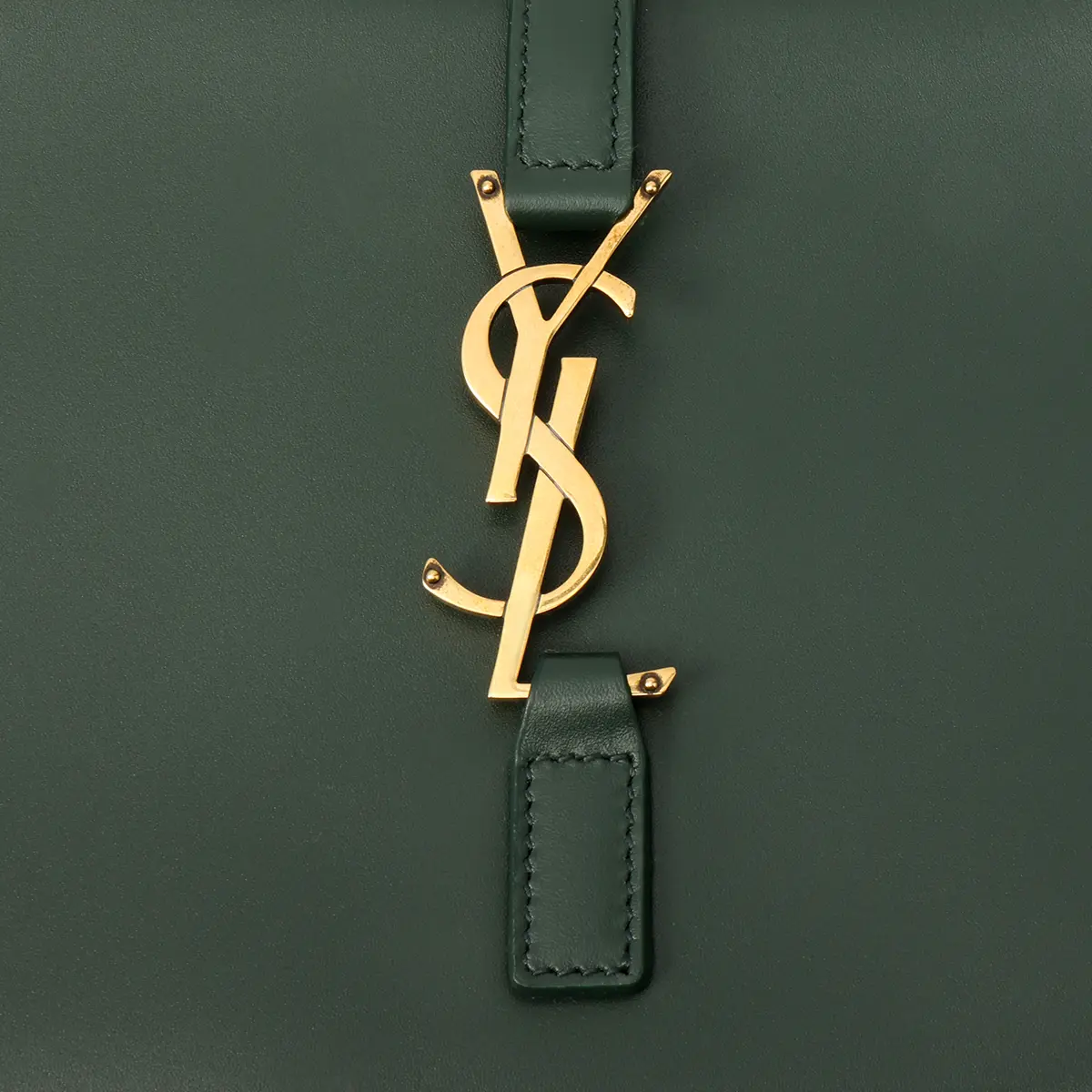 SAINT LAURENT Гладкая кожаная сумка хобо через плечо для женщин темный чернильно-зеленый — фото 4