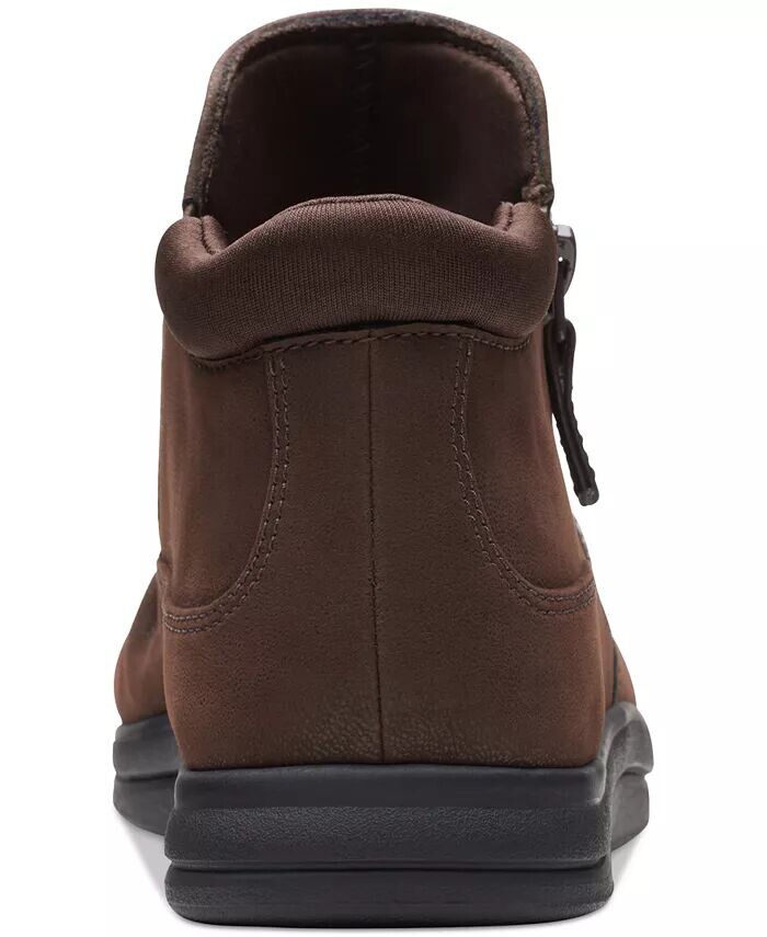Женские ботильоны Breeze Range со сборками до щиколотки Clarks, коричневый — фото 3